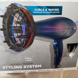 Conair InfinitiPro Curls & Waves Hair Dryer - Deep Blue